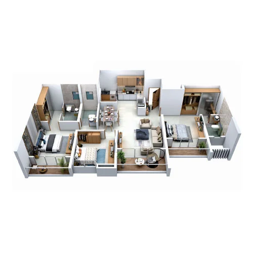 Hiranandani Krisala Evita Hinjewadi 3 BHK Ultra Floor Plan Image